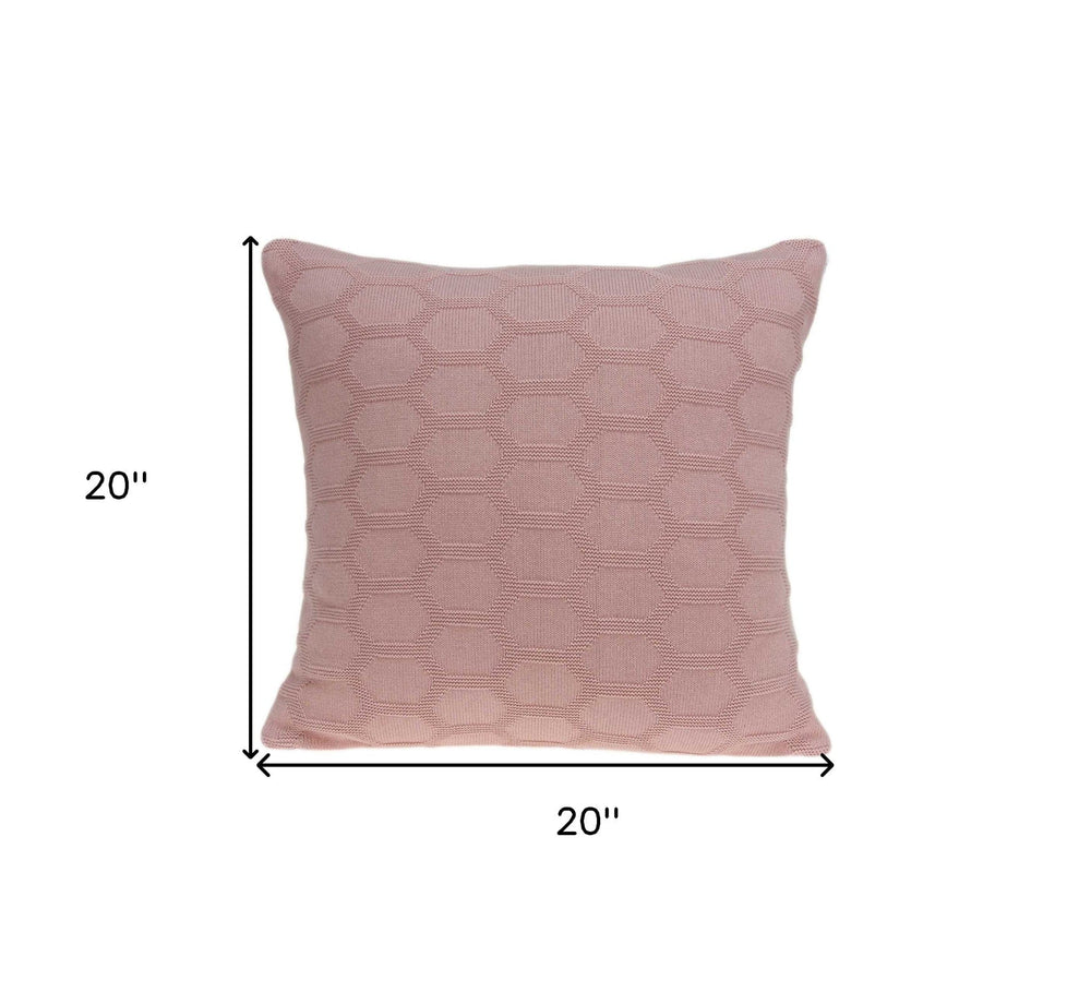 20" X 7" X 20" Transitional Pink Pillow Cover With Poly Insert - Homeroots - Flyclothing LLC