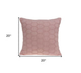 20" X 7" X 20" Transitional Pink Pillow Cover With Poly Insert - Homeroots - Flyclothing LLC