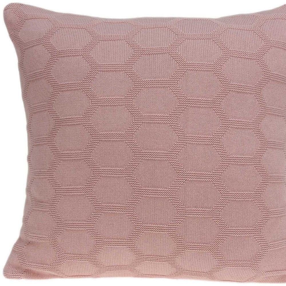 20" X 7" X 20" Transitional Pink Pillow Cover With Poly Insert - Homeroots - Flyclothing LLC