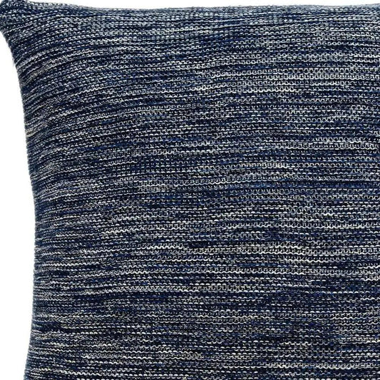 20" Blue Woven Cotton Blend Throw Pillow - Homeroots