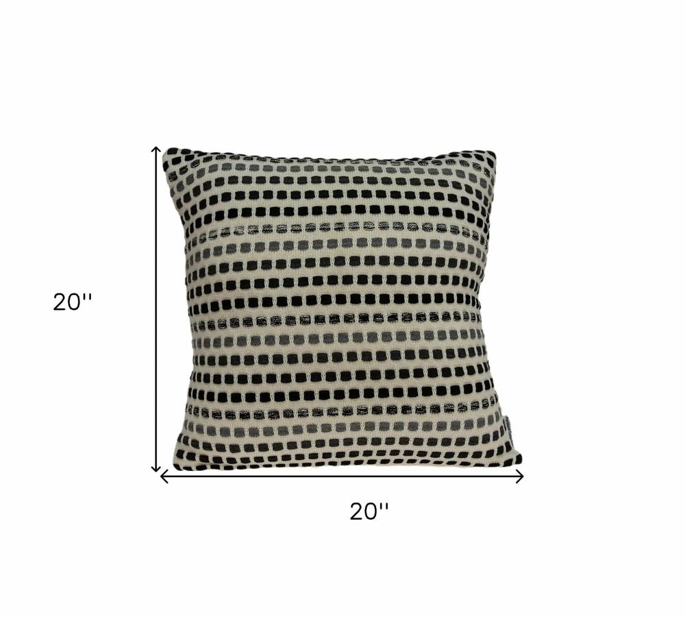 20" X 7" X 20" Elegant Transitional Tan Cotton Pillow Cover With Poly Insert - Homeroots - Flyclothing LLC