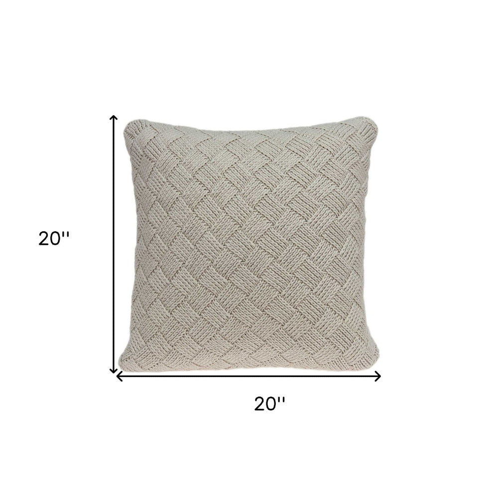 20" X 7" X 20" Charming Transitional Beige Accent Pillow Cover With Poly Insert - Homeroots - Flyclothing LLC