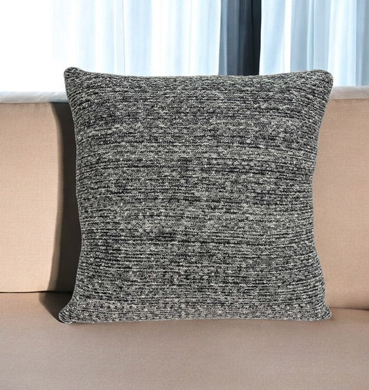 20" Charcoal Woven Cotton Blend Throw Pillow - Homeroots