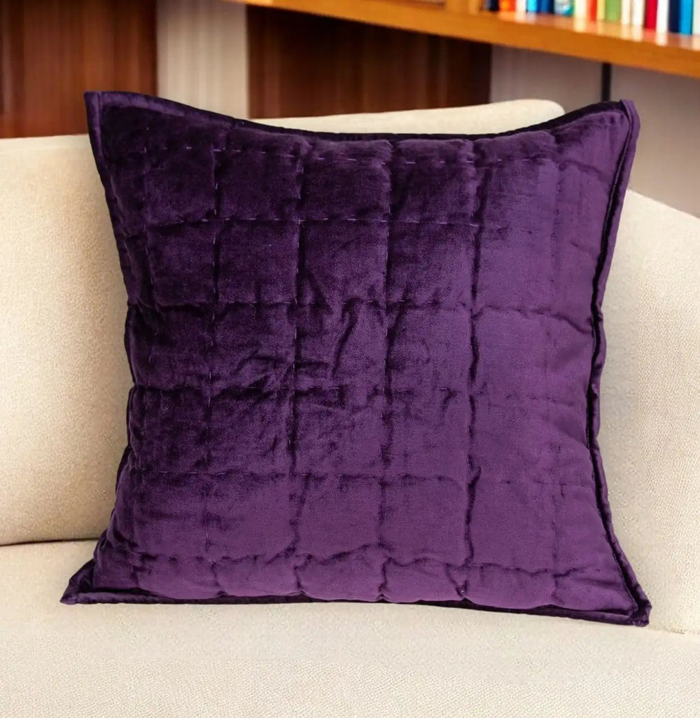20" X 20" Purple Cotton Blend Zippered Pillow - Homeroots - Flyclothing LLC