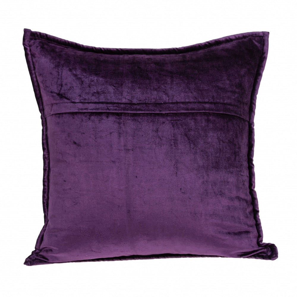 20" X 20" Purple Cotton Blend Zippered Pillow - Homeroots - Flyclothing LLC