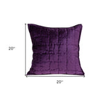 20" X 20" Purple Cotton Blend Zippered Pillow - Homeroots - Flyclothing LLC