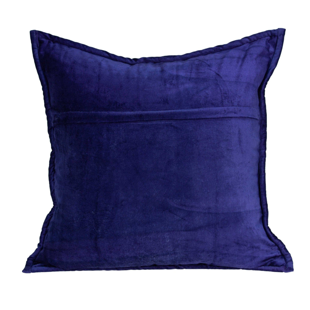 20" X 7" X 20" Transitional Royal Blue Quilted Pillow Cover With Poly Insert - Homeroots - Flyclothing LLC