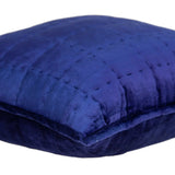 20" X 7" X 20" Transitional Royal Blue Quilted Pillow Cover With Poly Insert - Homeroots - Flyclothing LLC