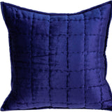 20" X 7" X 20" Transitional Royal Blue Quilted Pillow Cover With Poly Insert - Homeroots - Flyclothing LLC
