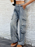 Washed Jeans with Pockets - Trendsi - Flyclothing LLC