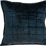 20" X 7" X 20" Transitional Dark Blue Quilted Pillow Cover With Poly Insert - Homeroots - Flyclothing LLC