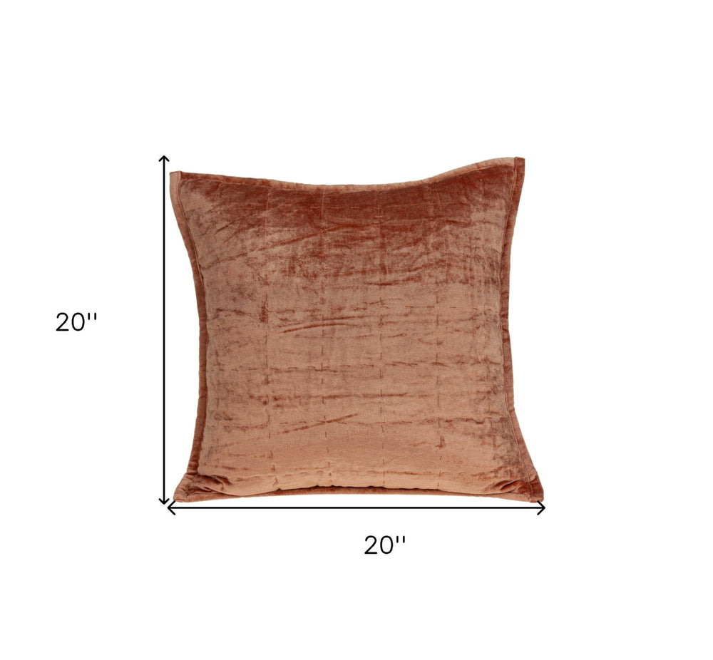 20" X 7" X 20" Transitional Orange Solid Quilted Pillow Cover With Poly Insert - Homeroots - Flyclothing LLC