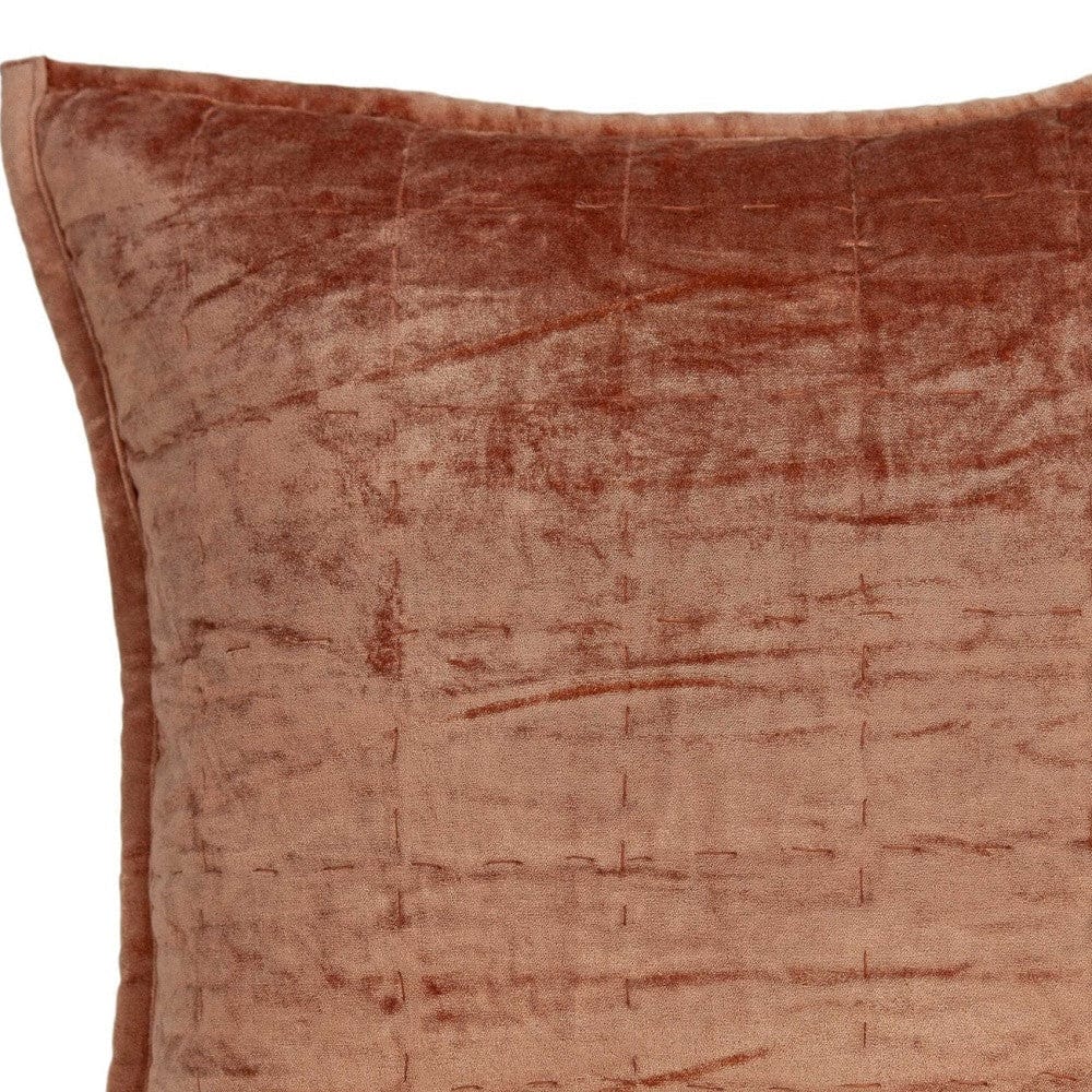 20" X 7" X 20" Transitional Orange Solid Quilted Pillow Cover With Poly Insert - Homeroots - Flyclothing LLC