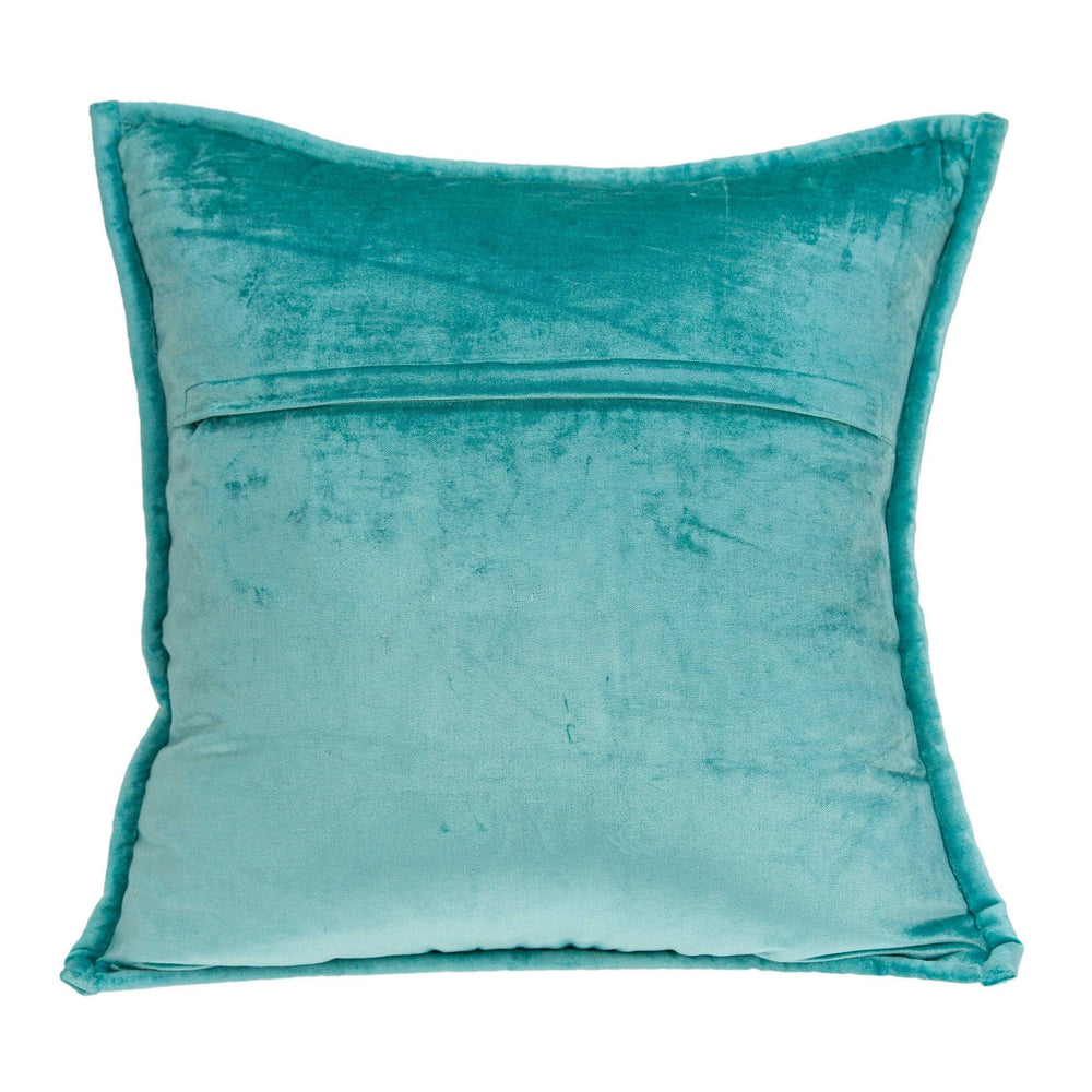 20" X 7" X 20" Transitional Aqua Solid Quilted Pillow Cover With Poly Insert - Homeroots - Flyclothing LLC