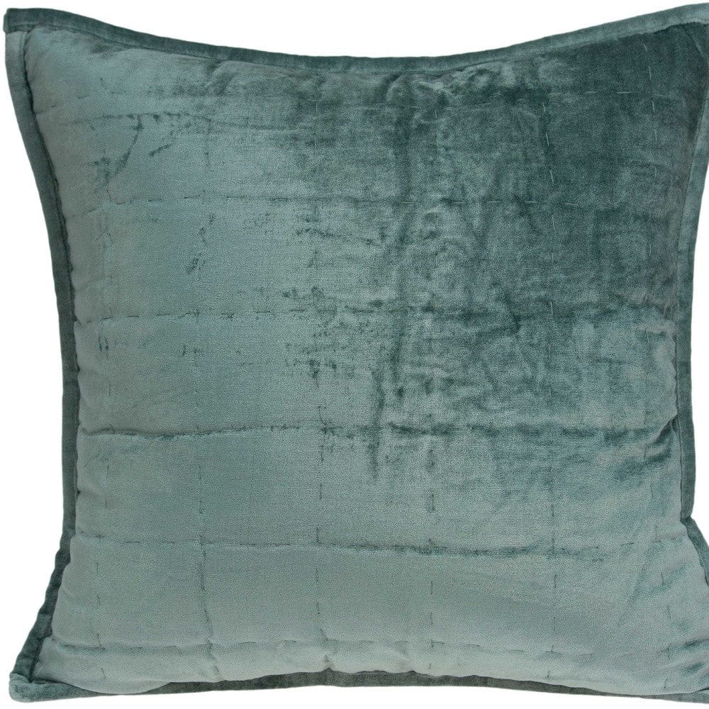 20" X 7" X 20" Transitional Sea Foam Solid Quilted Pillow Cover With Poly Insert - Homeroots - Flyclothing LLC