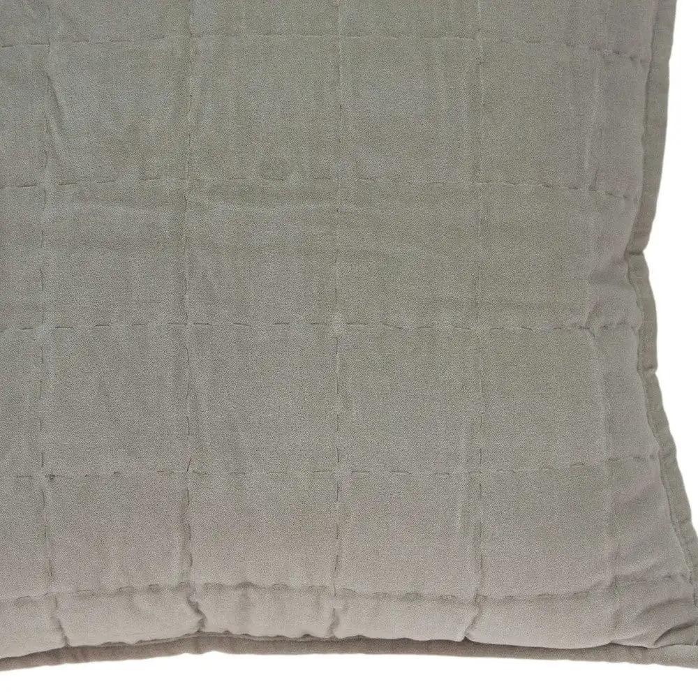 20" X 7" X 20" Transitional Gray Solid Quilted Pillow Cover With Poly Insert - Homeroots - Flyclothing LLC