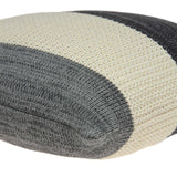 20" X 7" X 20" Transitional Cream And Gray Pillow Cover With Poly Insert - Homeroots - Flyclothing LLC