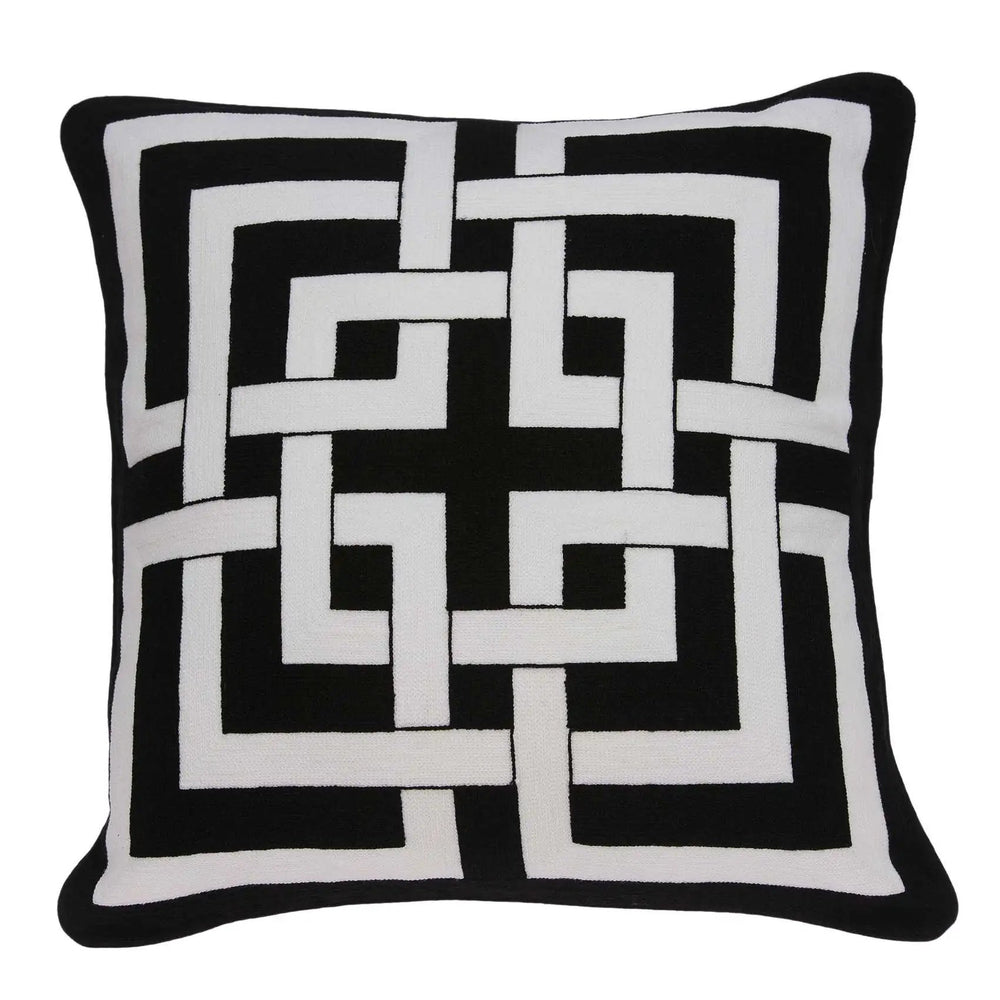 20" X 7" X 20" Transitional Black And White Pillow Cover With Poly Insert - Homeroots - Flyclothing LLC