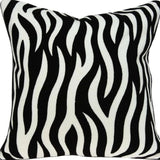 20" X 7" X 20" Transitional Black And White Zebra Pillow Cover With Poly Insert - Homeroots - Flyclothing LLC