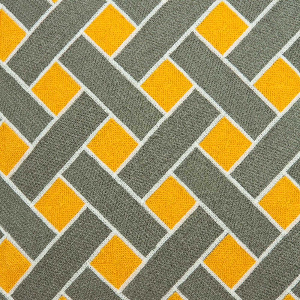 20" Gray and Orange Braided Cotton Throw Pillow - Homeroots - Flyclothing LLC