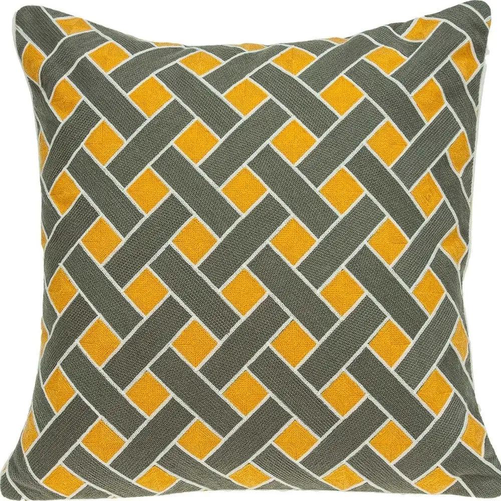 20" Gray and Orange Braided Cotton Throw Pillow - Homeroots - Flyclothing LLC