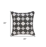 20" X 7" X 20" Transitional Gray And White Pillow Cover With Poly Insert - Homeroots - Flyclothing LLC