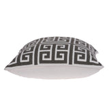 20" Gray and White Greek Key Cotton Throw Pillow - Homeroots - Flyclothing LLC
