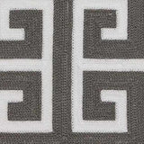 20" Gray and White Greek Key Cotton Throw Pillow - Homeroots - Flyclothing LLC
