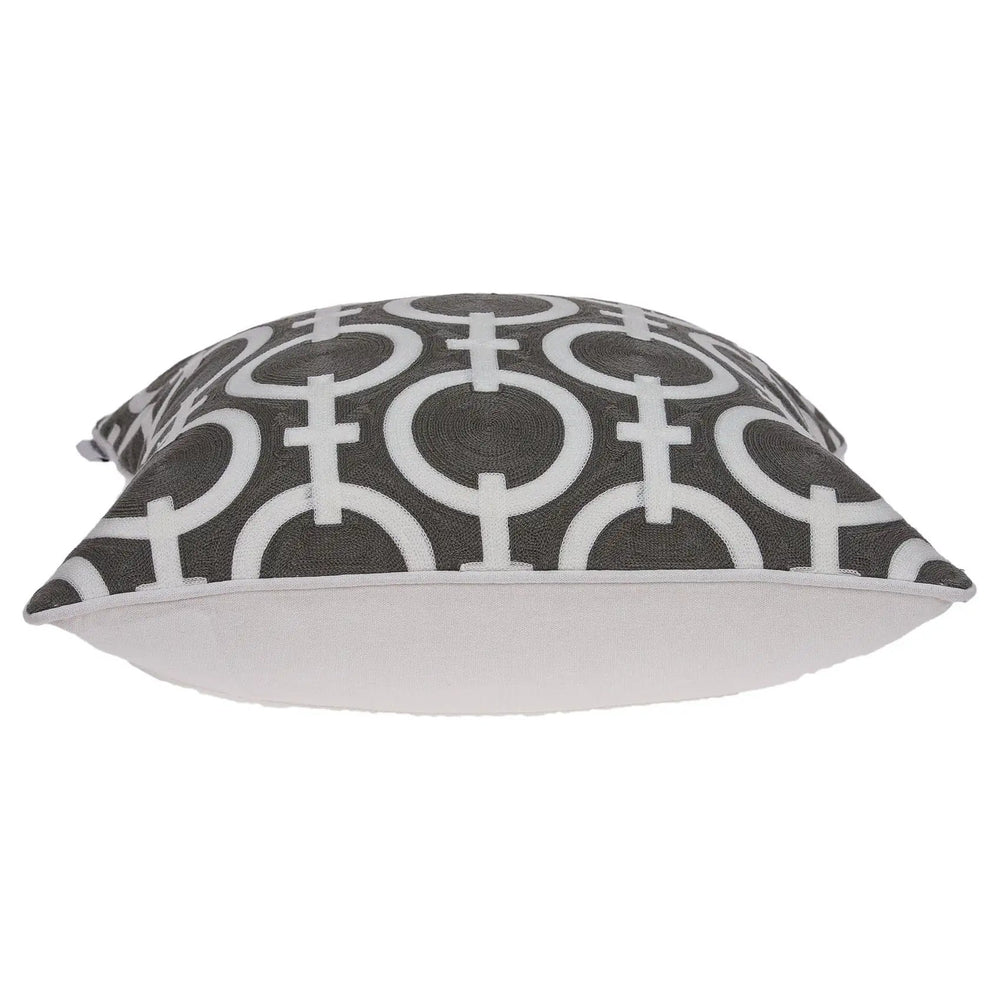 20" X 7" X 20" Transitional Gray And White Accent Pillow Cover With Poly Insert - Homeroots - Flyclothing LLC