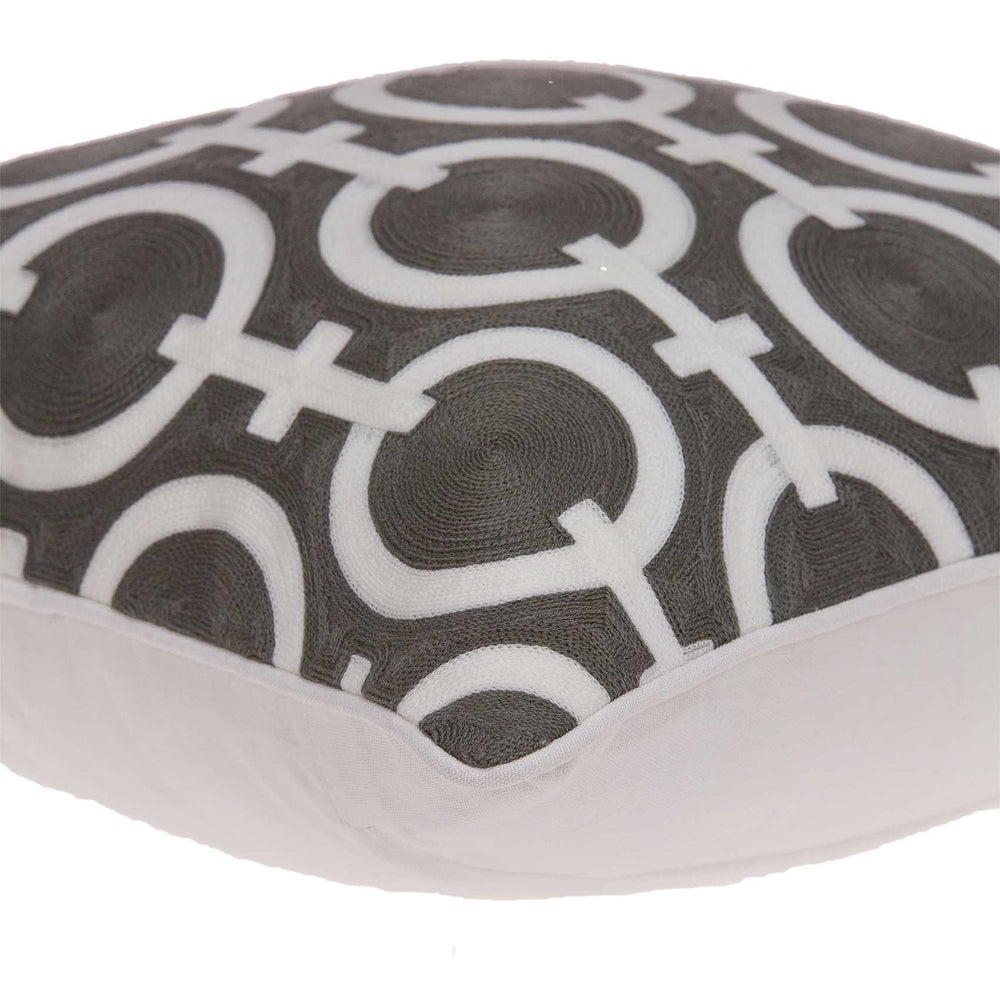 20" X 7" X 20" Transitional Gray And White Accent Pillow Cover With Poly Insert - Homeroots - Flyclothing LLC