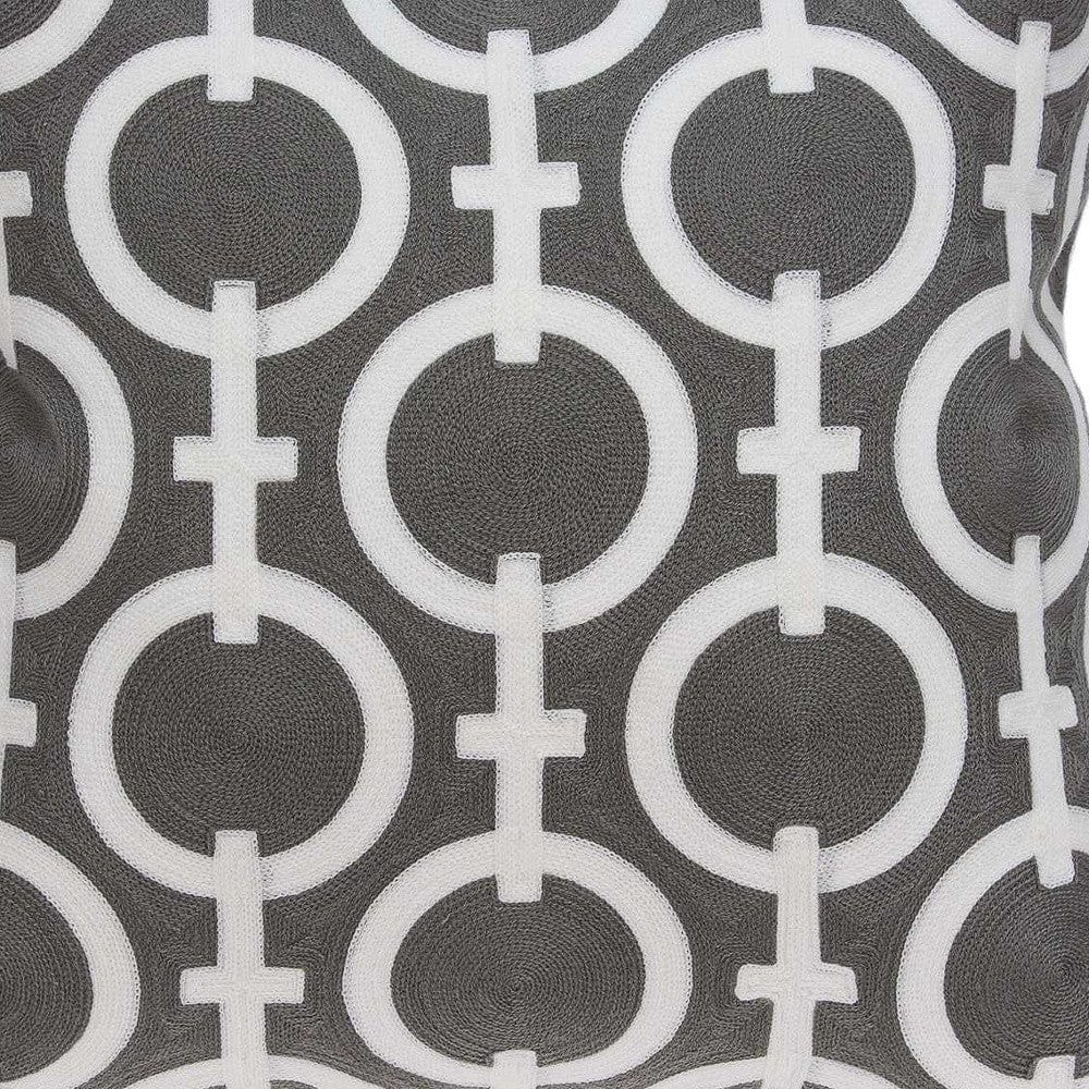 20" X 7" X 20" Transitional Gray And White Accent Pillow Cover With Poly Insert - Homeroots - Flyclothing LLC