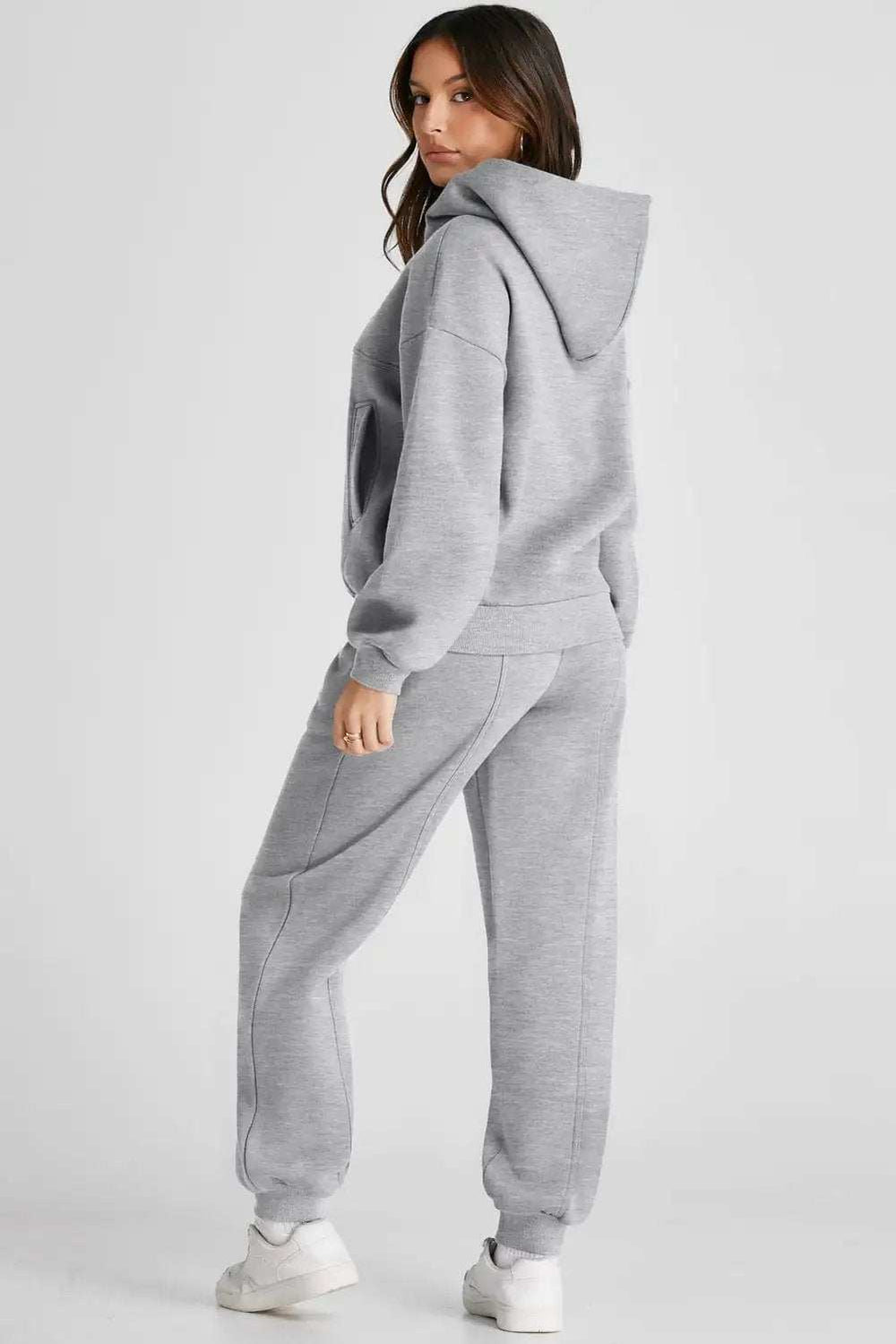 Dropped Shoulder Long Sleeve Hoodie and Pants Active Set - Trendsi - Flyclothing LLC