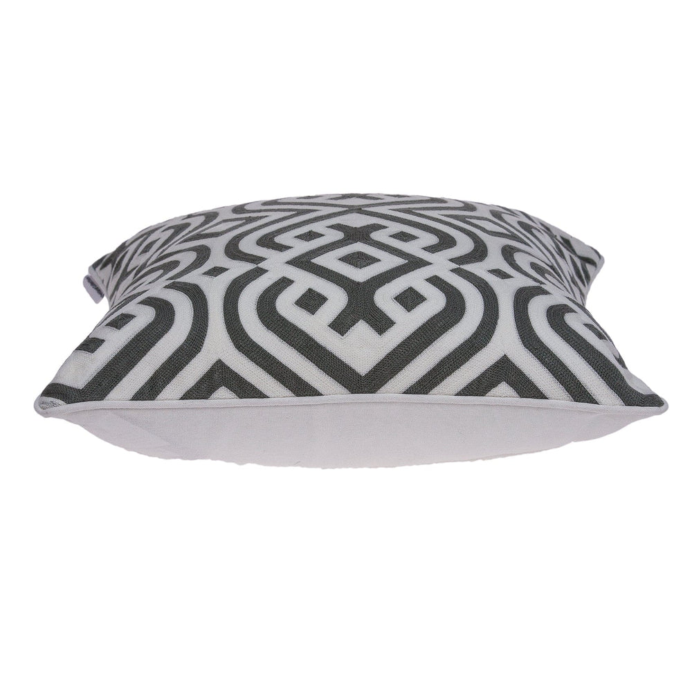 20" X 7" X 20" Gray And White Accent Pillow Cover With Poly Insert - Homeroots - Flyclothing LLC