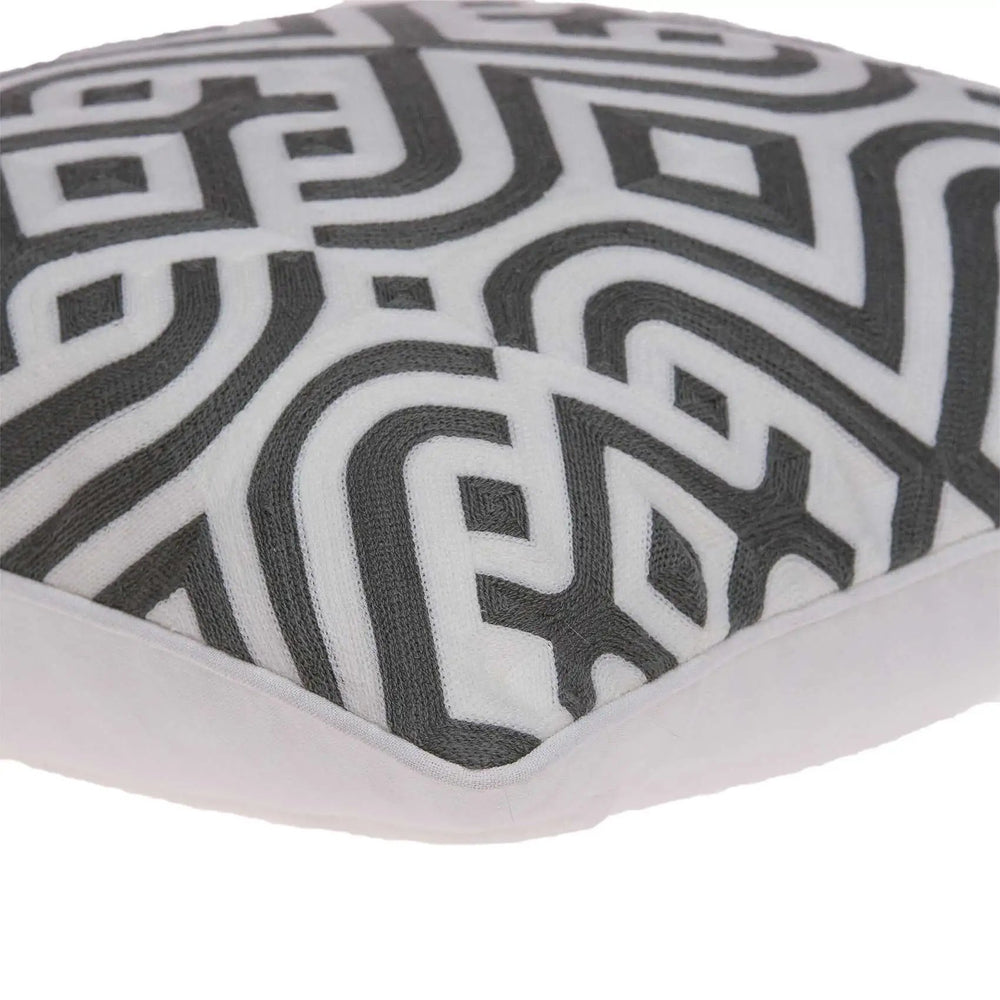 20" X 7" X 20" Gray And White Accent Pillow Cover With Poly Insert - Homeroots - Flyclothing LLC