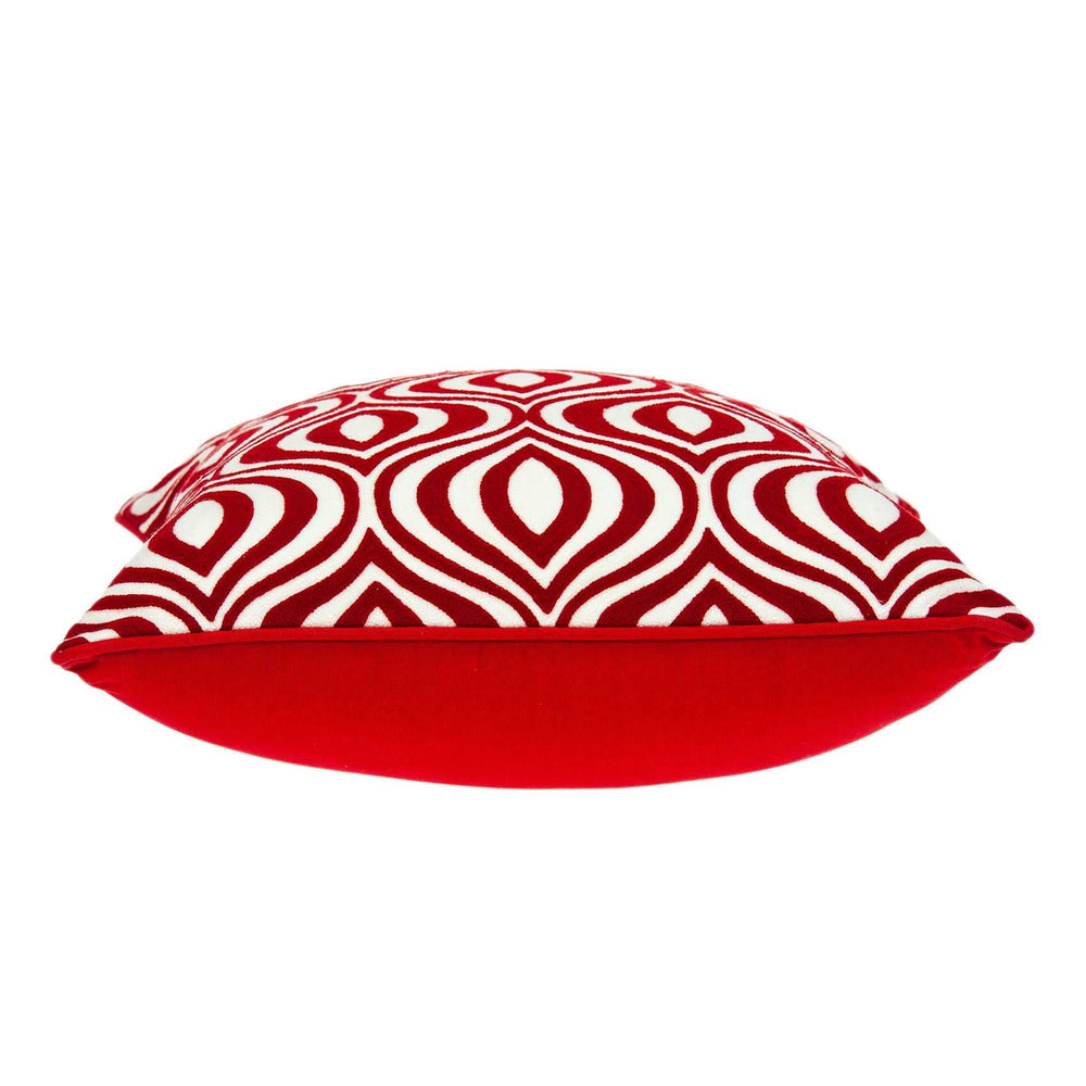 20" X 7" X 20" Transitional Red And White Pillow Cover With Poly Insert - Homeroots - Flyclothing LLC