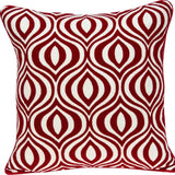 20" X 7" X 20" Transitional Red And White Pillow Cover With Poly Insert - Homeroots - Flyclothing LLC