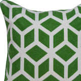 20" X 7" X 20" Transitional Green And White Pillow Cover With Poly Insert - Homeroots - Flyclothing LLC