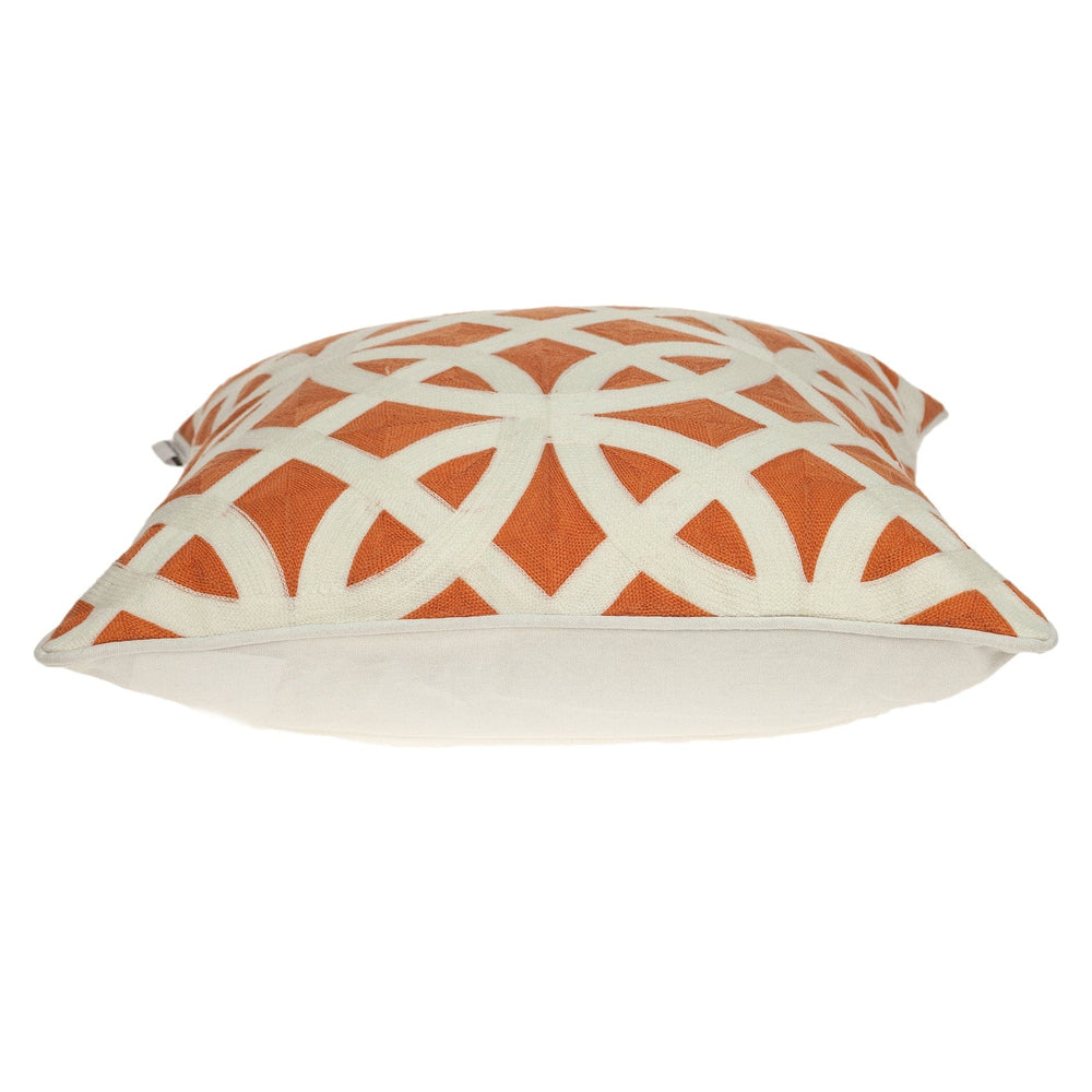 20" X 7" X 20" Transitional Orange Pillow Cover With Poly Insert - Homeroots - Flyclothing LLC