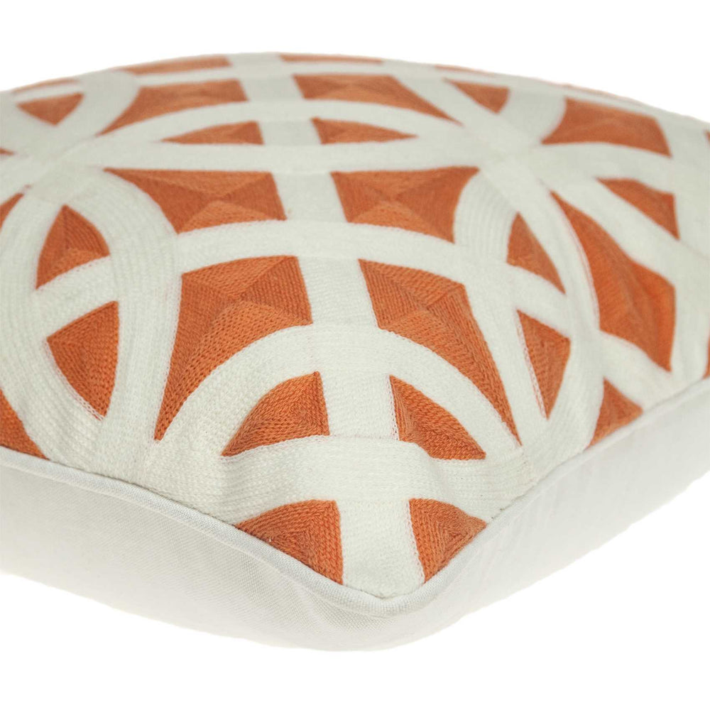 20" X 7" X 20" Transitional Orange Pillow Cover With Poly Insert - Homeroots - Flyclothing LLC
