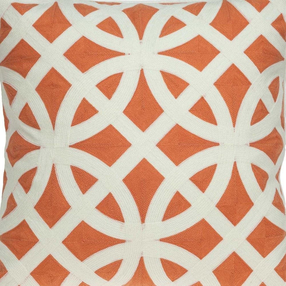 20" X 7" X 20" Transitional Orange Pillow Cover With Poly Insert - Homeroots - Flyclothing LLC