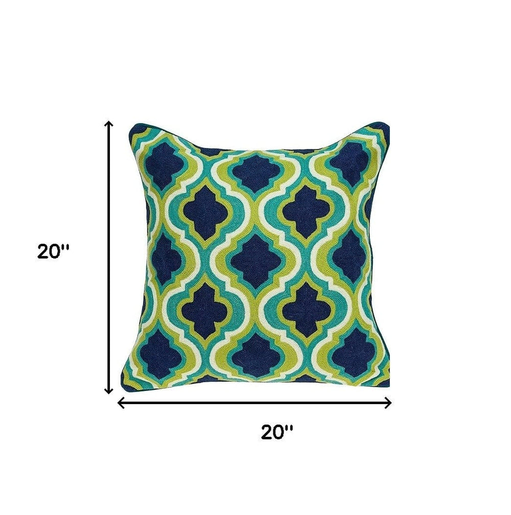 20" X 7" X 20" Handmade Traditional Multicolored Pillow Cover With Poly Insert - Homeroots - Flyclothing LLC