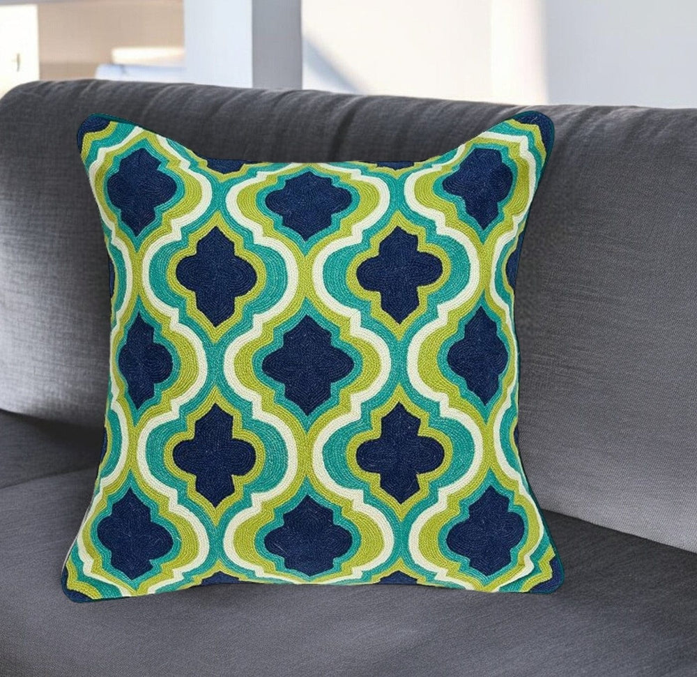 20" X 7" X 20" Handmade Traditional Multicolored Pillow Cover With Poly Insert - Homeroots - Flyclothing LLC