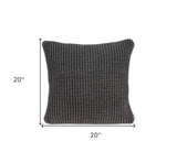 20" X 7" X 20" Transitional Charcoal Pillow Cover With Poly Insert - Homeroots - Flyclothing LLC