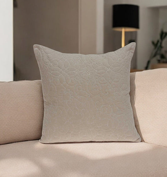 20" X 7" X 20" Elegant Transitional Tan Pillow Cover With Poly Insert - Homeroots