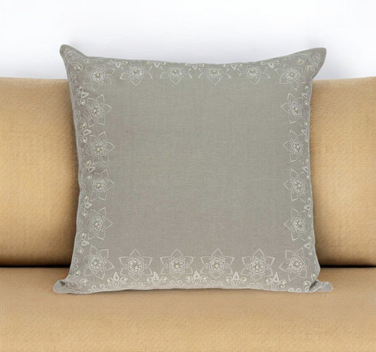 20" X 7" X 20" Decorative Transitional Beige Pillow Cover With Poly Insert - Homeroots