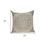 20" X 7" X 20" Traditional Tan Pillow Cover With Poly Insert - Homeroots - Flyclothing LLC