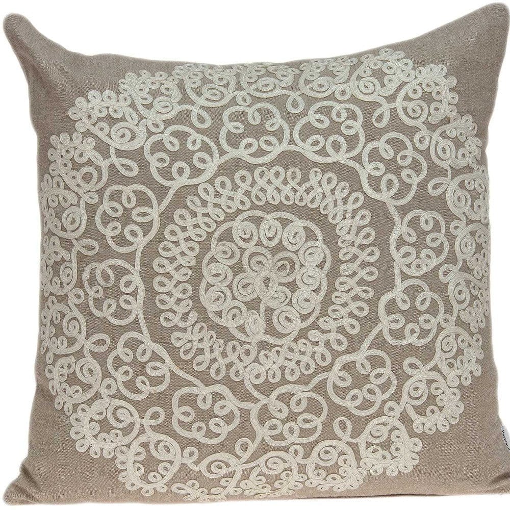 20" X 7" X 20" Traditional Tan Pillow Cover With Poly Insert - Homeroots - Flyclothing LLC