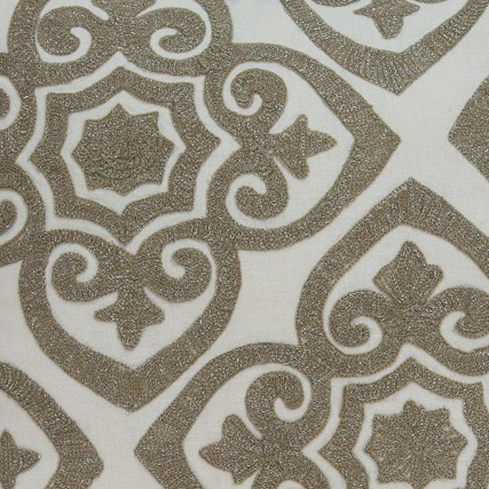 20" X 7" X 20" Bling Ivory Pillow Cover With Poly Insert - Homeroots - Flyclothing LLC