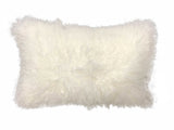 17" Bright White Genuine Tibetan Lamb Fur Pillow With Microsuede Backing - Homeroots - Flyclothing LLC