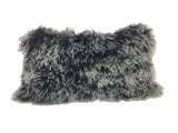 17" Black Genuine Tibetan Lamb Fur Pillow With Microsuede Backing - Homeroots - Flyclothing LLC